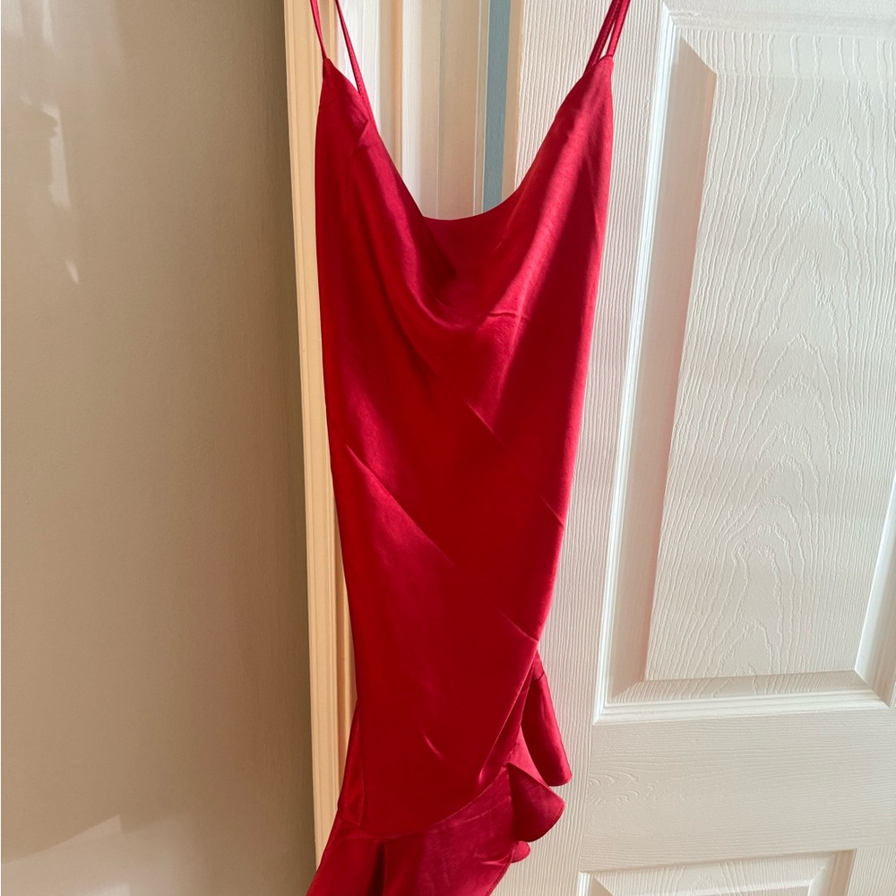 Red Satin Sleeveless Romper